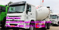 Ευρώ ΙΙ ογκομετρικό φορτηγό 8m HOWO συγκεκριμένων αναμικτών φορτηγών 6X4 συγκεκριμένων αναμικτών άσπρο χρώμα ικανότητας σώματος ³