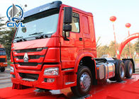 Κόκκινος πρωταρχικός - φορτηγό ρυμουλκό τρακτέρ 340HP HOWO 6 X 4 μετακινούμενων με το σύστημα Wabco, 10 ρόδες, 6 ρόδες, LHD/RHD